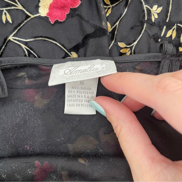 Vintage Amelia's Mesh/Velvet Slip Dress - Picture 3 of 4